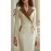 Cream-colored Double-breasted Mid-length Dress with Contrasting Collar and Color-blocking, Retro-Chic Style, Suitable for Spring/ Fall Office Workwear and Casual Outings