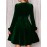 Deep V-Neck Puff Sleeve Velvet Short Dress for Women, Waist-Cinching Vintage Design, Suitable for Parties and Dinners