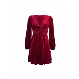 Women's Elegant Sleeveless (not long) mini dress - Solid Color Loose Fit Party Wedding Guest Dress, Roostertail Formal Evening Gown for Prom, Cocktail Party, Year-Round Special Occasions - Dress for full mobility & easy maintenance