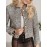 New Lightweight Polyester Elegant Women'S Chic Tweed Blazer - Long Sleeve, Button Front, Non-Sheer, Solid Color Jacket For Work & Casual, Elegant Tweed Blazer