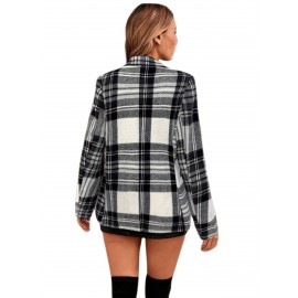 New Women'S Jacket | Stylish, Slim Fit, Trendy Design, Autumn Loose Casual Long Sleeve Christmas Plaid Versatile Suit Jacket, Single Breasted, Half Placket, Button Details.