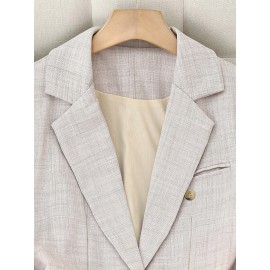 Solid Color Single Button Long Sleeve Single-Breasted Waistcoat Suit Pants Two-Piece Set