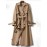 Women's British Style Medium-Length & Long Trench Coat - Knee-Length Button-Front Closure Coat with Wrinkle Detailing, Loose Fit All-Season Outerwear (Machine Washable) for, Casual & Smart-Casual Attire
