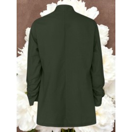 Women Fashion Solid Color Open Front Long Elastic Sleeves Suit Loose Blazers | Chic Outerwear, Single Breasted, Regular Length, Suitable for Everyday & Formal Outfits, Spring/Fall Essential