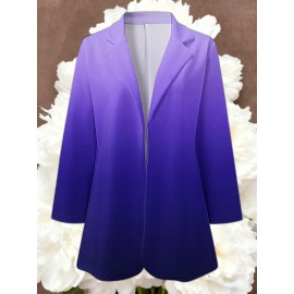 Women's Loose-Fit Full-Length Cardigan Jacket with Front Button Closure - Long Sleeve Blouse for work, Business & Casual Outfits | Single-Breasted Coat (Machine Washable Outerwear, OL Suit Essential)