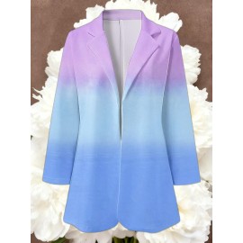 Women's Loose-Fit Full-Length Cardigan Jacket with Front Button Closure - Long Sleeve Blouse for work, Business & Casual Outfits | Single-Breasted Coat (Machine Washable Outerwear, OL Suit Essential)