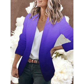Women's Loose-Fit Full-Length Cardigan Jacket with Front Button Closure - Long Sleeve Blouse for work, Business & Casual Outfits | Single-Breasted Coat (Machine Washable Outerwear, OL Suit Essential)