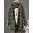 [Casual Plaid Shirt] Women's Casual Plaid Shirt - Thick Non-Stretch Fabric, Loose Fit Mid-Length Collar Single-Breasted Checkered Pattern, Machine Washable All-Season Top for Casual &, Formal Outfits, Versatile Clothing, Classic Design, Durable Material, Stylish Blouse