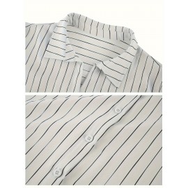 Womens Long Sleeve Button Shirt Blouse Loose Fit Casual V-Neck Tops