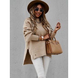 Women'S Oversized Grey Sweater - Soft High Neck Winter Warmth, All-Season Cozy Pullover, Trendy Casual & Formal Wear, Versatile Layering Piece for Everyday Outfits (No Bulk, Durable & Comfortable)