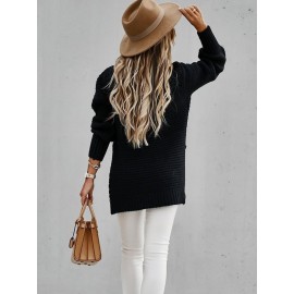 Women'S Oversized Grey Sweater - Soft High Neck Winter Warmth, All-Season Cozy Pullover, Trendy Casual & Formal Wear, Versatile Layering Piece for Everyday Outfits (No Bulk, Durable & Comfortable)