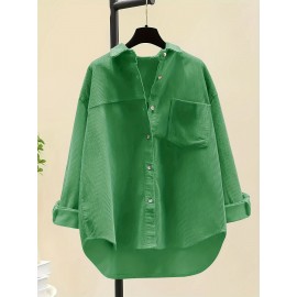 Women's Corduroy Shirt, Everyday Shirt, Layering Piece, Relaxed Fit, Buttonup Shirt, Hand Wash Only, Breathable Material, Long Sleeve Shirt, Buttondown Top, Women's Fashion, Office Casual