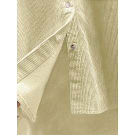 Women's Corduroy Shirt, Everyday Shirt, Layering Piece, Relaxed Fit, Buttonup Shirt, Hand Wash Only, Breathable Material, Long Sleeve Shirt, Buttondown Top, Women's Fashion, Office Casual