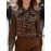 Women's Elegant Bow Tie/ascot Collar Blouse with Button Front - Loose Fit Leopard Print Shirt Jacket, Machine Washable Year-Round Versatile Tops for Casual, Office & Smart-Casual Wear