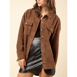 Women'S Winter Jacket - Elegant Long Sleeve Coat with Single-Breasted Button Front, Large Pockets - Warm Fall/Winter Outerwear for Everyday & Formal Events - SCACTO Women'S