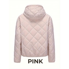 Women'S Fitted Hooded Coat with Pockets | Adjustable Drawstring Hood, Lightweight and Comfortable, Solid Color, Ideal for Autumn and Winter