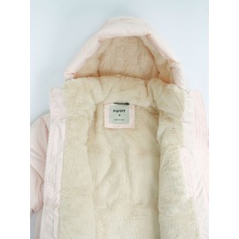 Women's Winter Fleece-Lined Hooded Jacket -Elegant Special & Relaxed Fit Coat with Zipper Front, Long Sleeve Casual Outerwear for Cold Weather, Seasonal Fashion, Warm Fabric, Cozy Material, Casual Attire