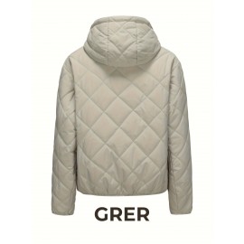 Women'S Fitted Hooded Coat with Pockets | Adjustable Drawstring Hood, Lightweight and Comfortable, Solid Color, Ideal for Autumn and Winter